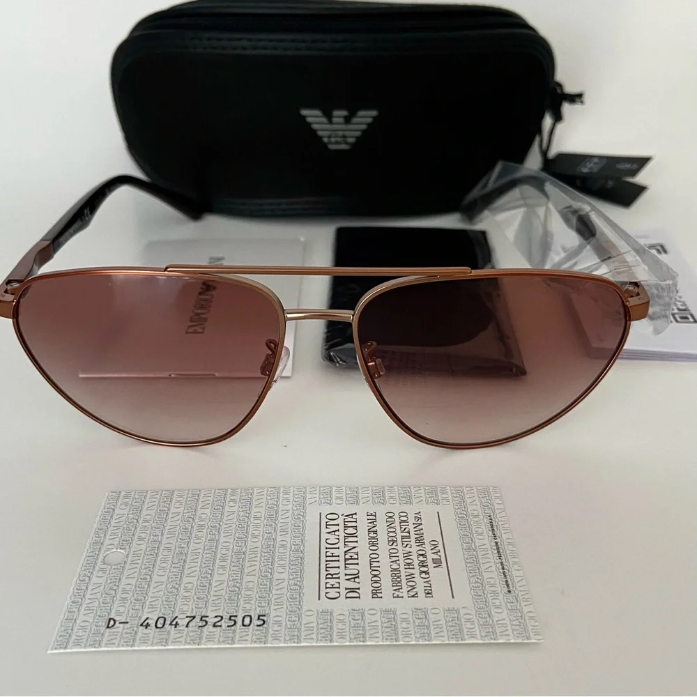 NEW Emporio Armani 60mm Aviator Sunglasses